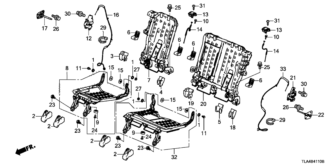 Honda 82212-TLA-A01 Bolt, RR. Seat Cushion Main Link (8MM)