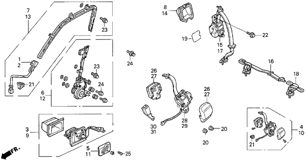 Honda 06849-SM2-A00ZG Buckle Set, R. *Y18L* (SILKY IVORY)