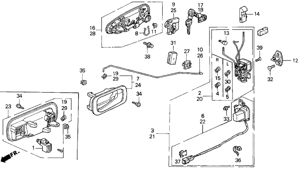 Honda 72171-SR4-004 Rod, L. FR. Inside