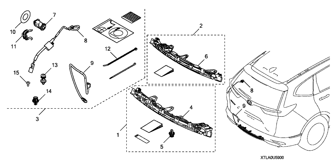 Honda 08U59-TLA-10030 Harness, Tailgate Kick Sensor (Cabin)