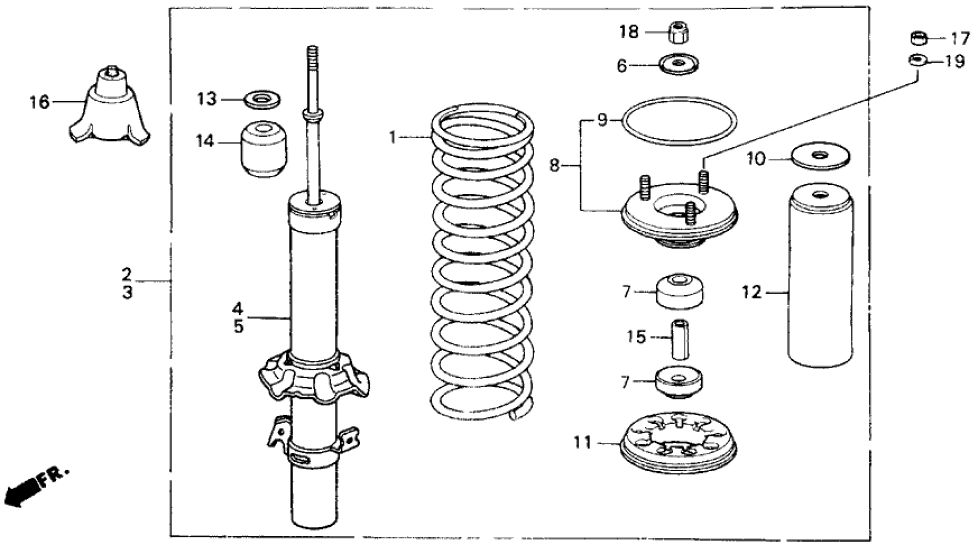 Honda 51605-SF1-924 Shock Absorber Unit, Right Front (Showa)