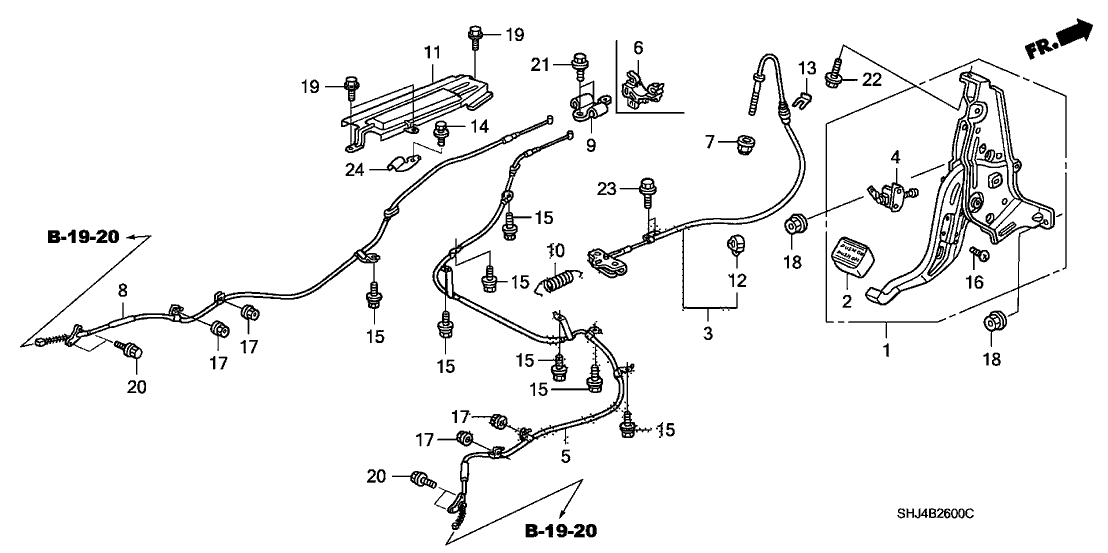 Honda 47100-SHJ-A01 Pedal Assy., Foot Parking Brake