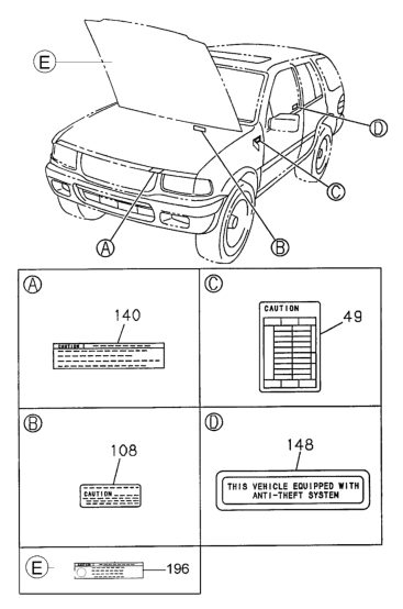 Honda 8-97287-951-0 Plate Caution, Fuse Box