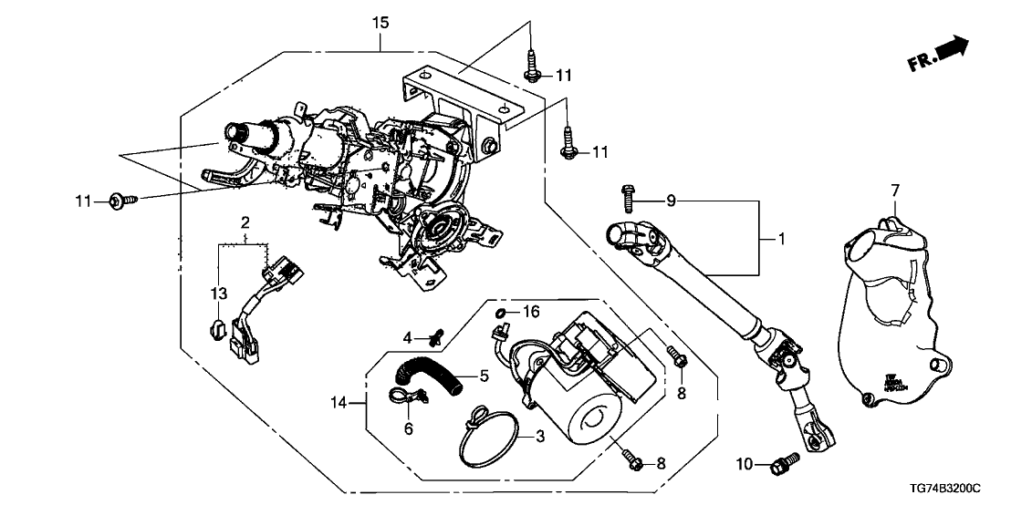 Honda 53297-TG7-A01 Clip, Harness