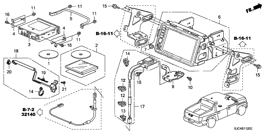 Honda 39810-SJC-A42ZBRM Navigation Display*NH607L*