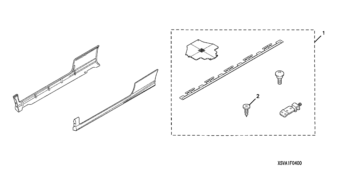 Honda 08F04-SVA-110 Spoiler, Side Under (Taffeta White)