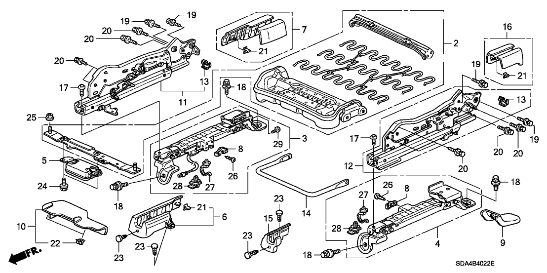 Honda 81139-SDA-L03 Frame, FR. Seat Cushion (Tachi-S)