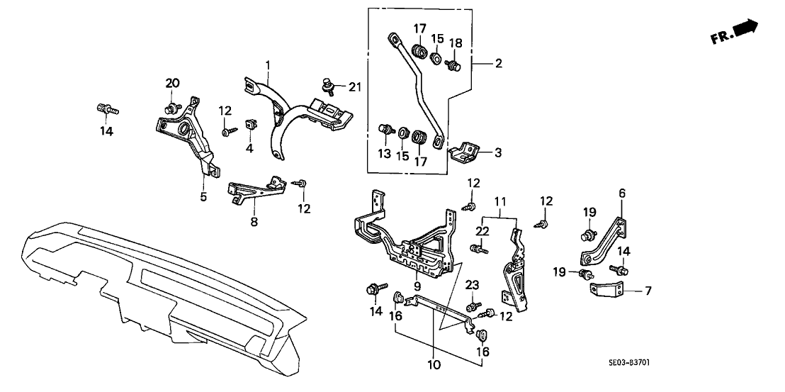 Honda 61175-SE0-A70 Stay, Steering Hanger