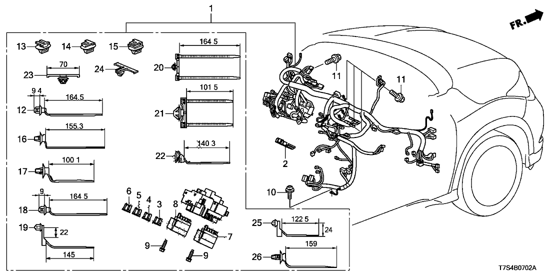 Honda 32117-T7S-A90 WIRE HARNESS, INSTRUMENT