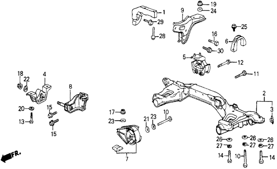 Honda 50827-SD9-020 Bracket, RR. Engine Mounting