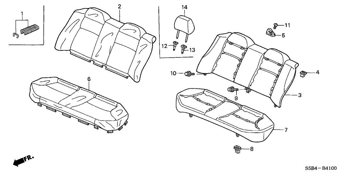 Honda 82140-S5B-N11ZA Headrest Assy., RR. *YR239L* (KI IVORY)