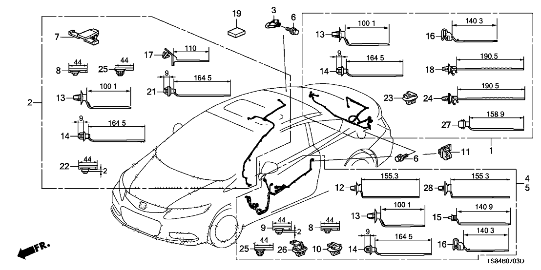 Honda 32752-TS8-A20 Wire Harness, Passenger Door