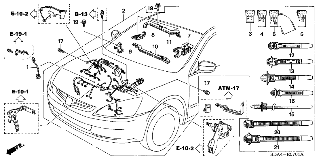 Honda 32133-RCA-A00 Holder G, Harness