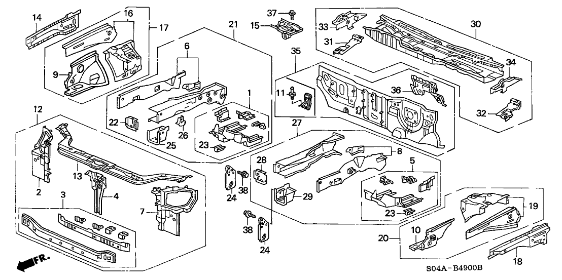 Honda 61500-S04-A30ZZ Dashboard (Lower)