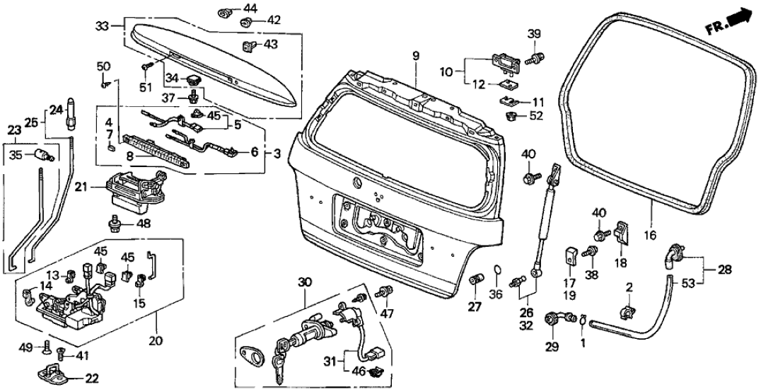 Honda 74492-SM5-A00 Stopper A, L. Tailgate Side
