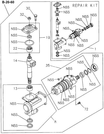 Honda 8-97029-945-1 Repair Kit, Steering Unit