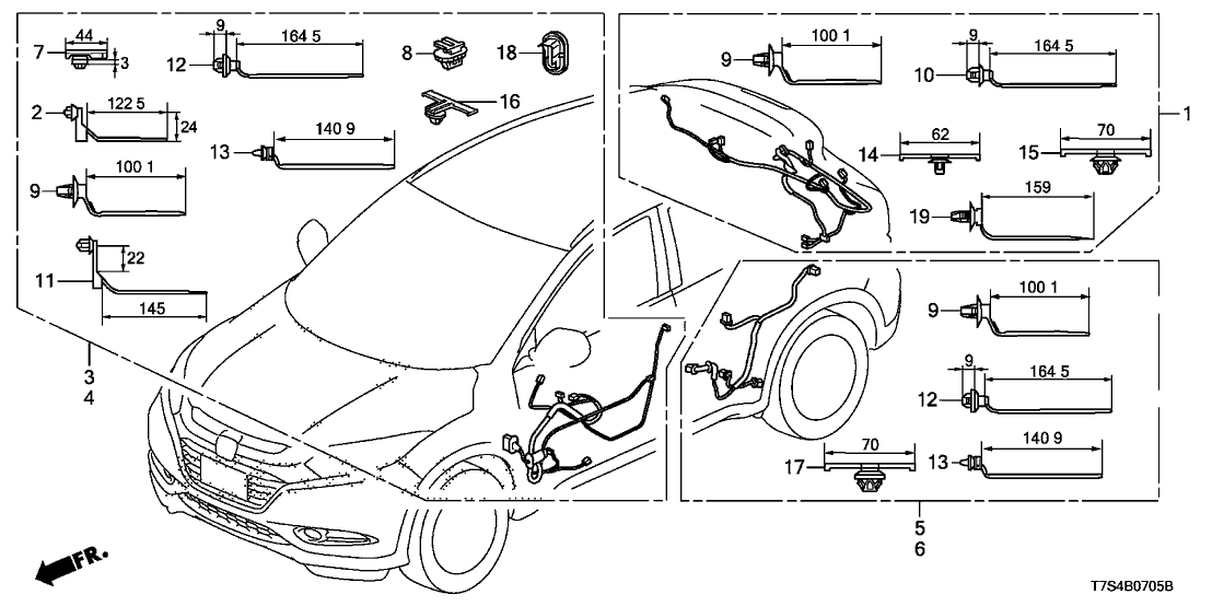 Honda 32753-T7S-A10 WIRE HARNESS, R. RR. DOOR