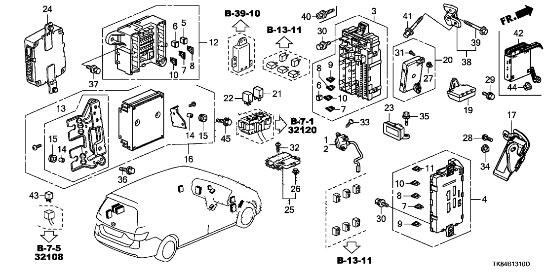 Honda 38231-TK8-A10 Bracket, RR.