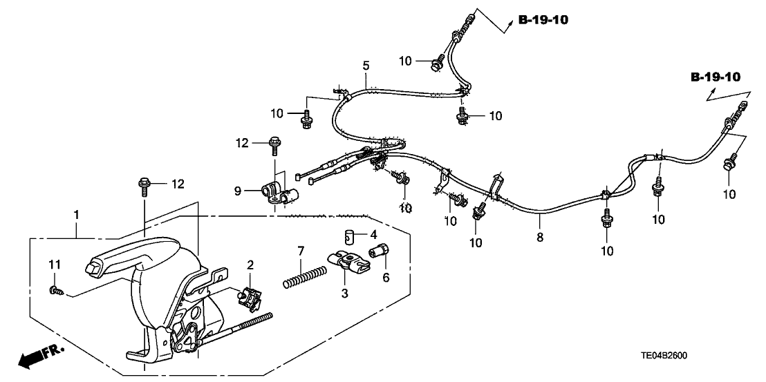 Honda 47105-TA0-B01ZA Lever Assy., Parking Brake *NH167L* (GRAPHITE BLACK)