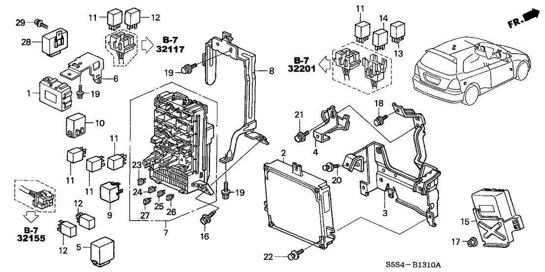 Honda 38140-S3N-003 Control Unit, RR. Wiper