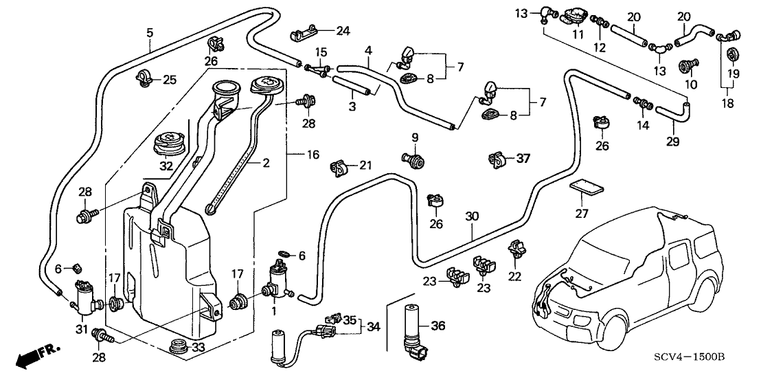 Honda 76850-SCV-A01ZB Nozzle Assembly, Rear Windshield (Black Gloss 10)