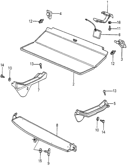 Honda 83896-671-963ZG Shelf, Tailgate *R20L* (ROSE WINE RED)