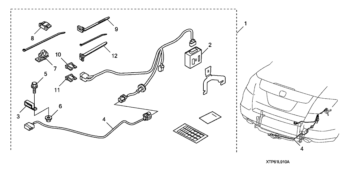 Honda 08L91-TP6-10031 Harness, Trailer Socket