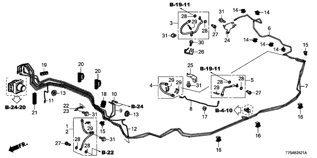 Honda 46437-T7D-000 Bracket B, R.