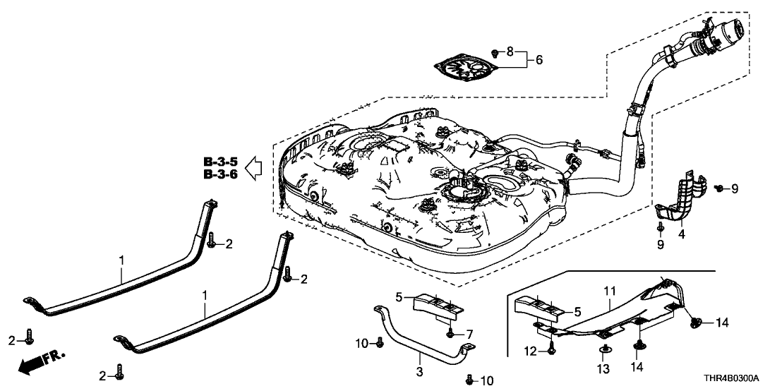 Honda 17519-THR-A01 COVER, FUEL TANK (LOWER)