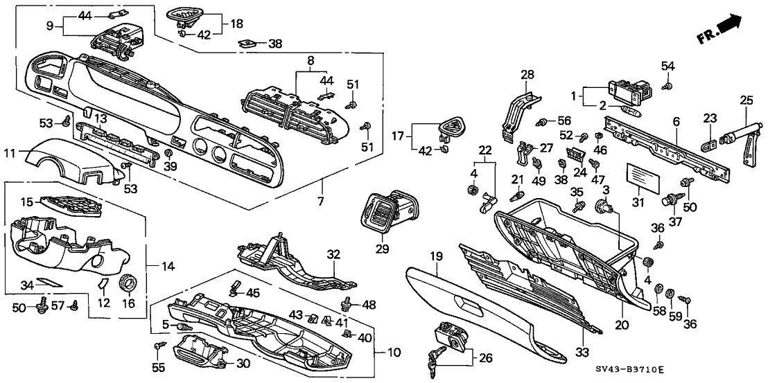 Honda 77202-SV4-A01ZA Outlet Sub-Assy., Center Duct *NH1L* (BLACK)