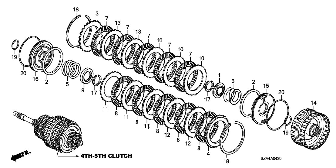 Honda 22574-RJB-E01 Plate, Clutch End (4) (2.4MM)