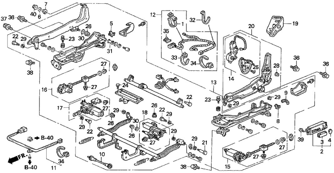 Honda 35950-SM4-G51ZJ Switch Assembly, Power Seat (Excel Charcoal)