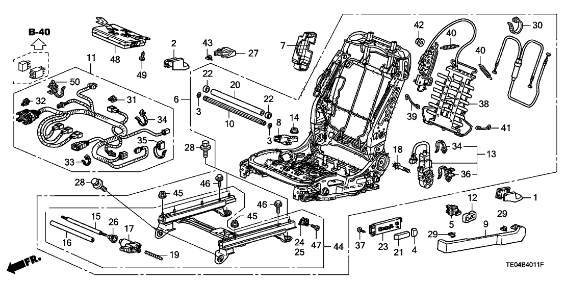 Honda 81610-TE0-A02 Slide CMP L, FR Seat