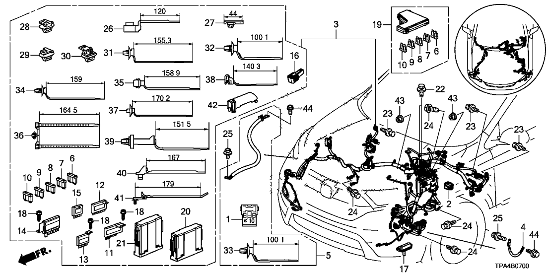 Honda 32200-TPG-A10 ENG ROOM WIRE HARN