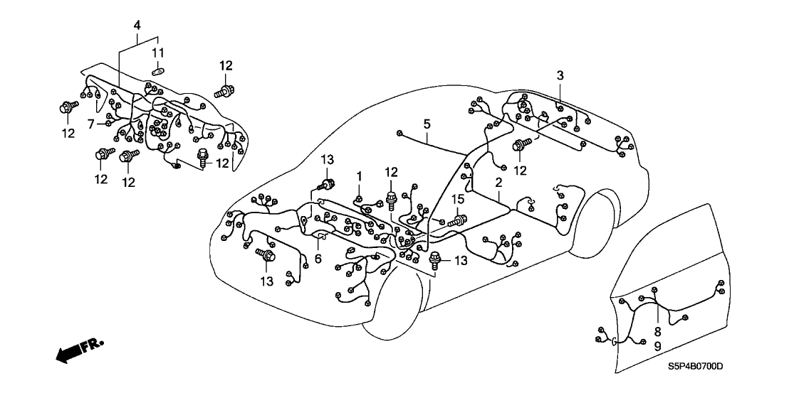 Honda 32103-S5P-A21 Sub-Wire, Combination