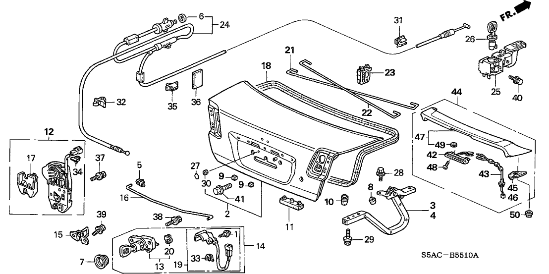 Honda 74872-S5D-C00 Spring, L. Trunk Opener