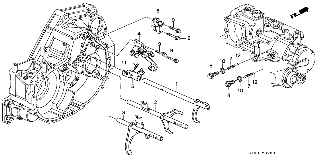 Honda 24201-PBW-000 Fork, Fifth-Reverse Gearshift