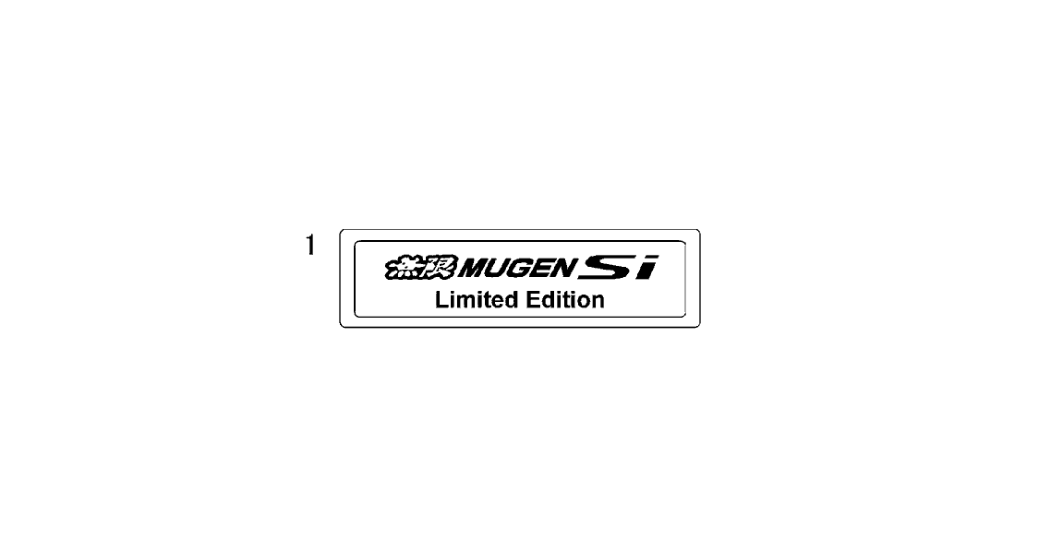 Honda 83400-XVJ-000 Plate, Limited Edition Mugen