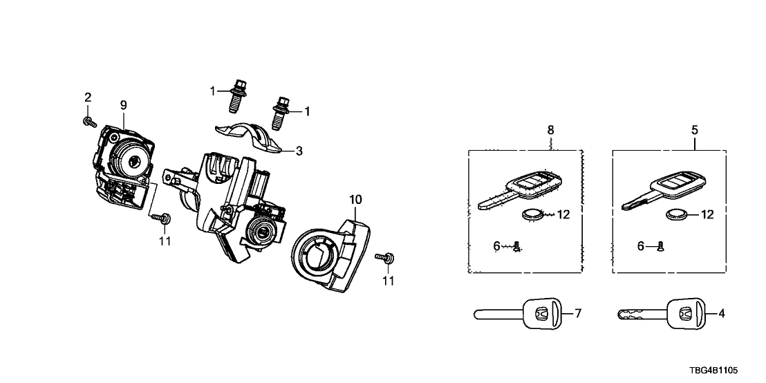 Honda 35111-T2A-A61 Key Comp.,Immobi