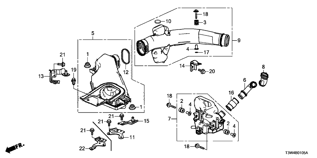 Honda 17256-5K1-A00 Stay Comp A,Air I