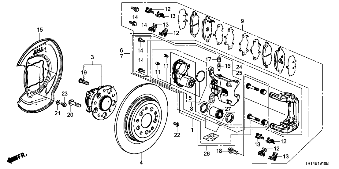 Honda 43018-TRT-A11 Caliper Sub-Assembly