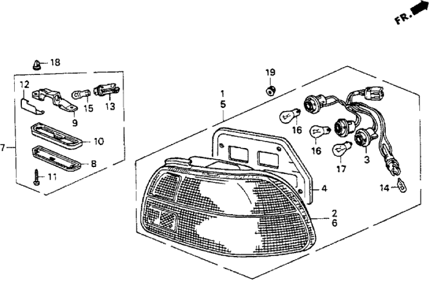 Honda 33500-SR2-A02 Taillight Assy., R.