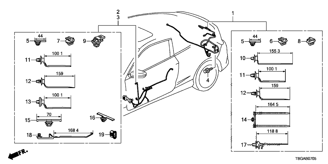 Honda 32108-TBG-A10 Wire Harn, RR.