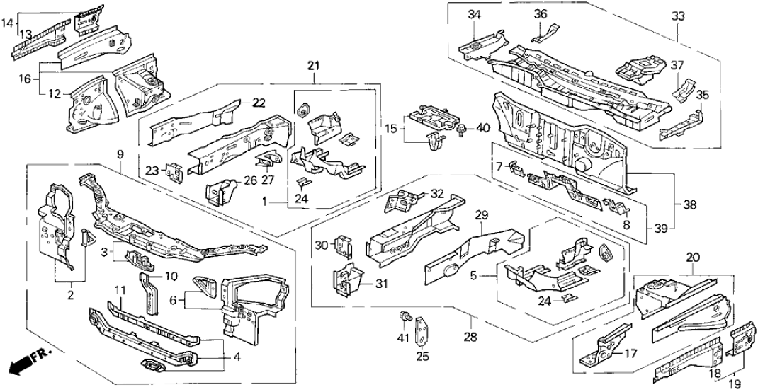 Honda 60442-SR3-A00ZZ Plate, Crossmember (Lower)