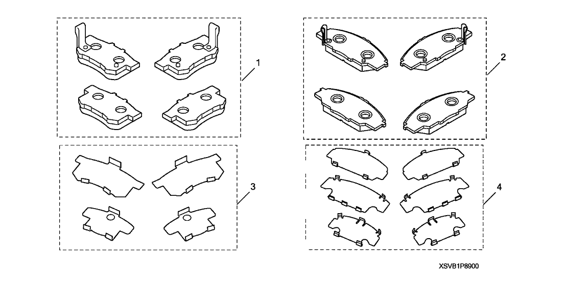 Honda 08P89-SVB-100R2 Brake Pad Set, Front