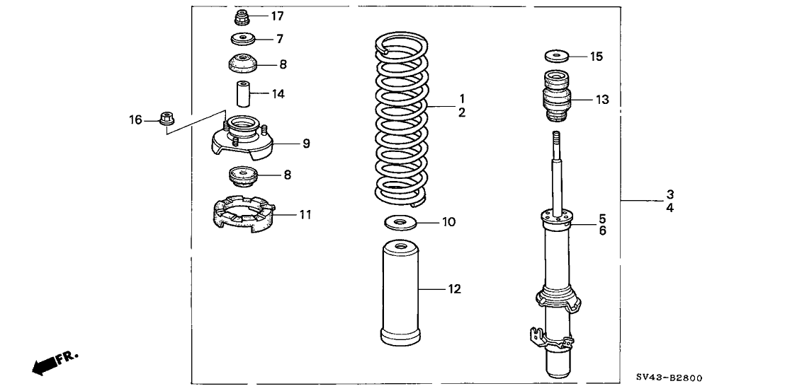 Honda 51601-SV7-A02 Shock Absorber Assembly, Right Front