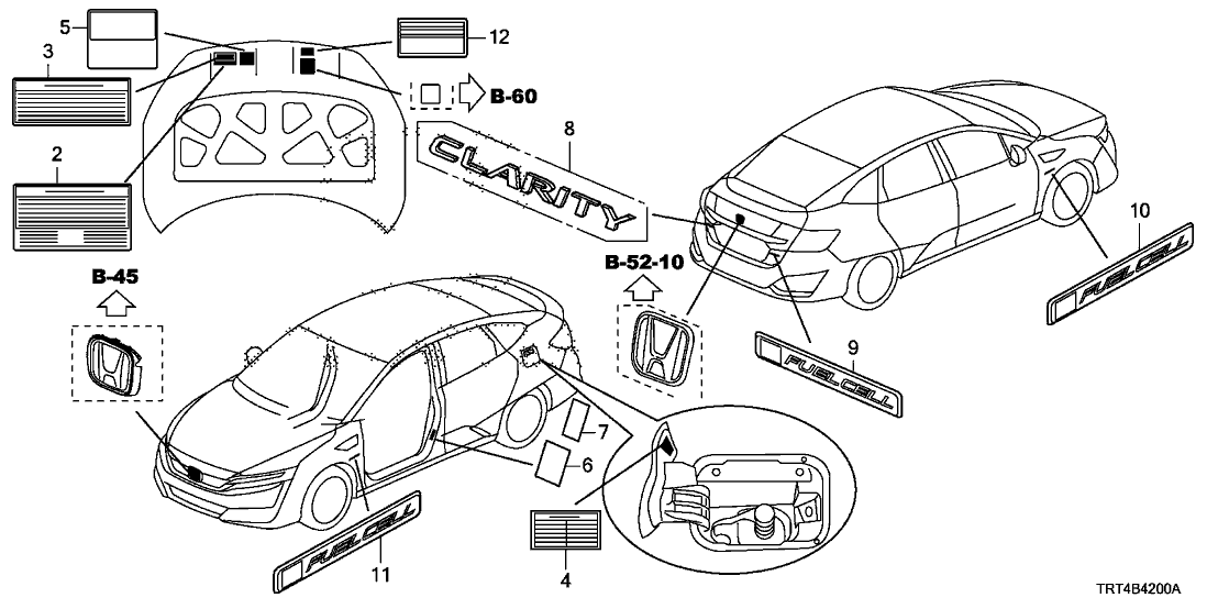 Honda 17669-TRT-305 Label, Fuel Filler