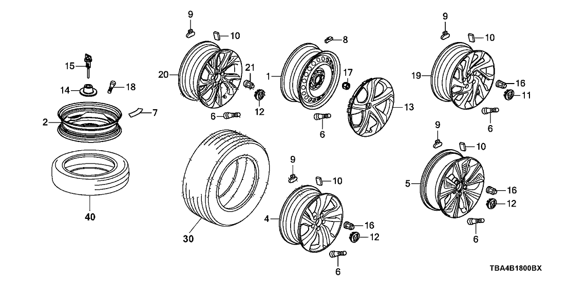 Honda 42700-TBA-A82 Wheel, Disk Al 17X