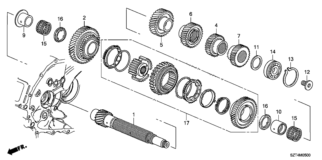 Honda 23220-RTX-C00 Countershaft