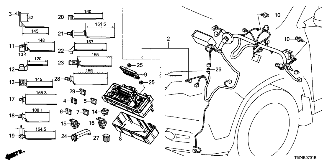 Honda 32120-TJZ-A30 Wire Harness, L. Cabin